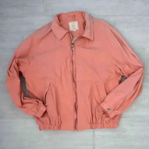 Brooks Brothers Coat 100% Silk Pink Pockets Collared Large Zipper Short Cottage - Picture 1 of 11